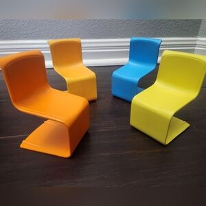 Vintage 1973 Barbie Townhouse MOD "S" CHAIRS set of 4